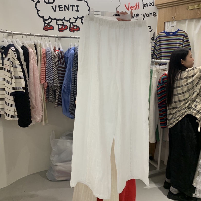 VENTI韓國東大門代購女士新款人氣推薦26春夏職業休閑褲蕾絲VENTI休閑褲圖色1