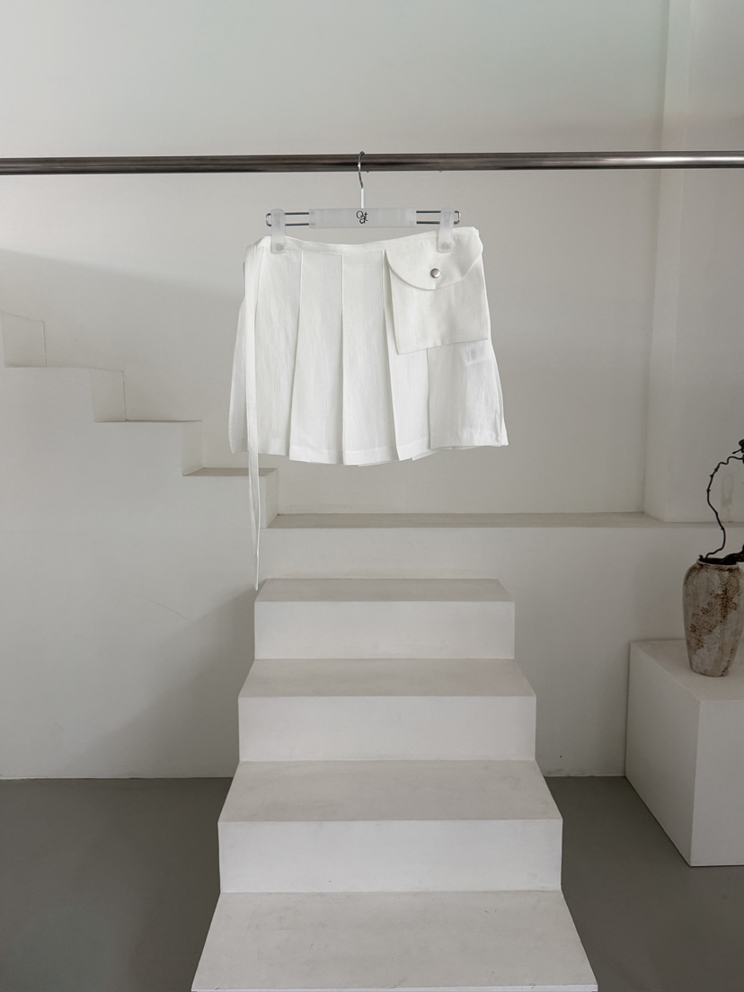 OATMEAL韓國直郵實拍女裝新品推薦職業熱賣26春夏短裙口袋OATMEAL短裙圖色1