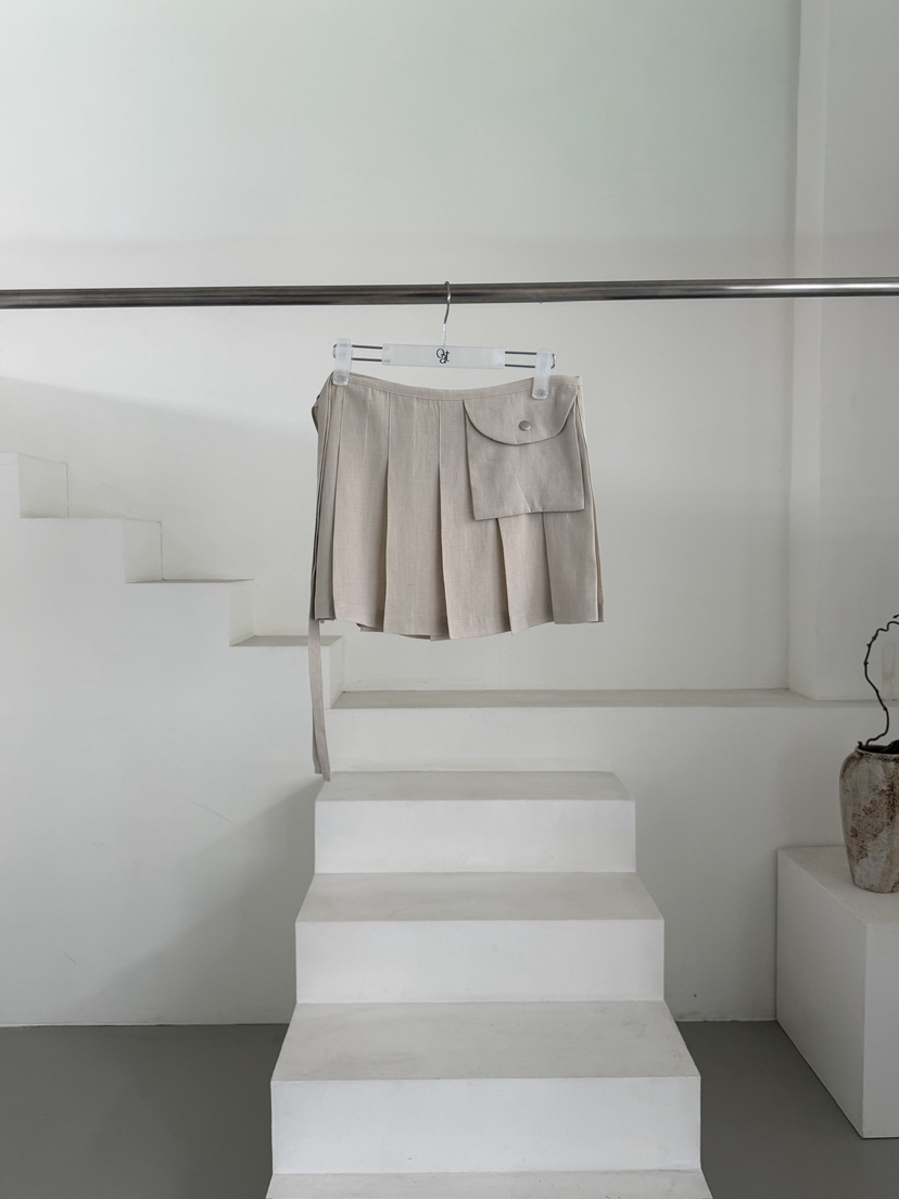 OATMEAL韓國直郵實拍女裝新品推薦職業熱賣26春夏短裙口袋OATMEAL短裙圖色2