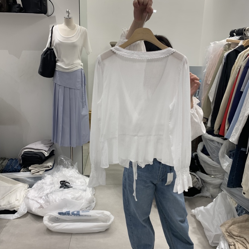 ANN MARGRET韓國東大門直郵女士新品職業襯衫蕾絲衫GRETA.Y襯衫/蕾絲衫