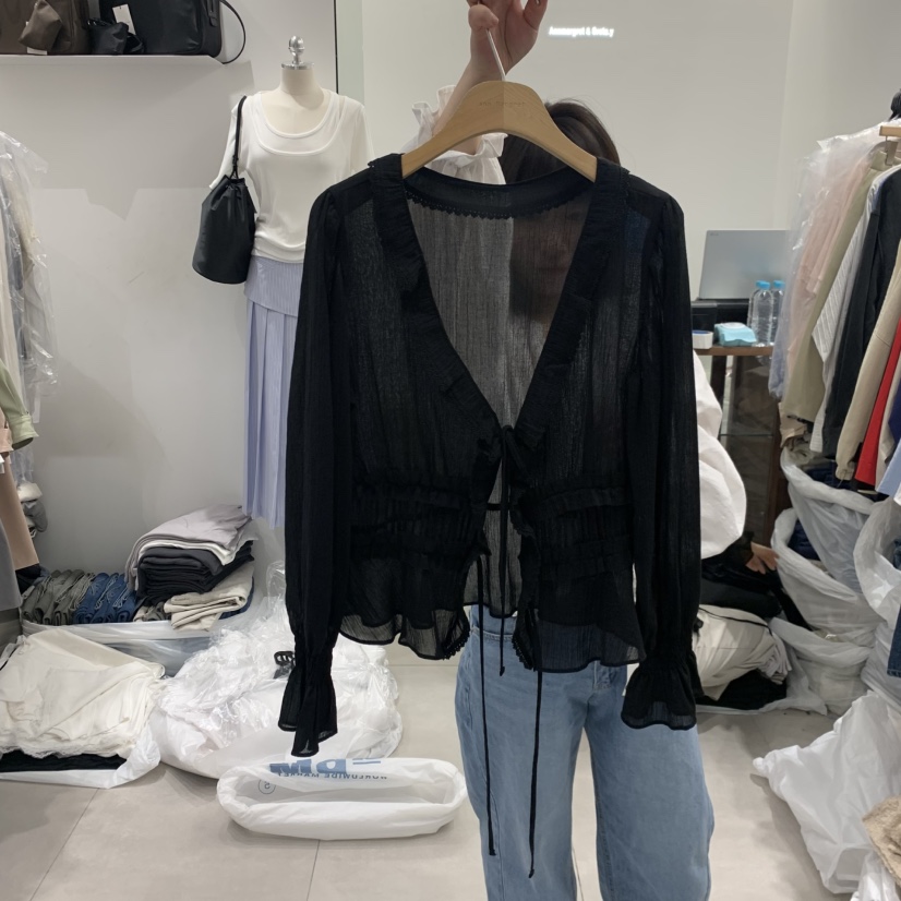 ANN MARGRET韓國東大門直郵女士新品職業襯衫蕾絲衫GRETA.Y襯衫/蕾絲衫圖色2