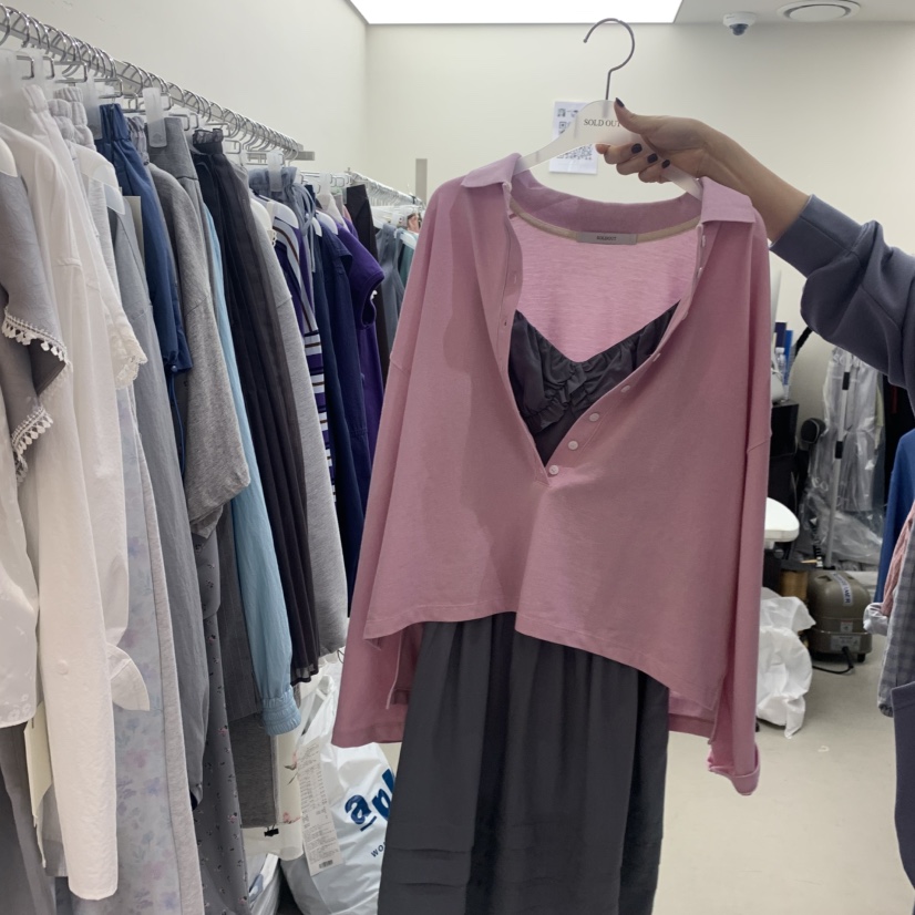 SOLD OUT韓國直郵女裝新款休閑人氣職業長袖T恤不含內搭SOLD OUT長袖T恤圖色2