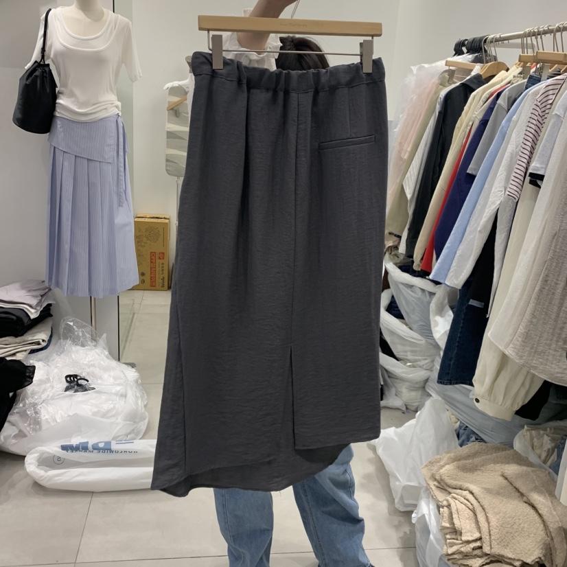 ANN MARGRET韓國東大門直郵女裝新款職業半身裙中短裙亞麻GRETA.Y半身裙/中短裙