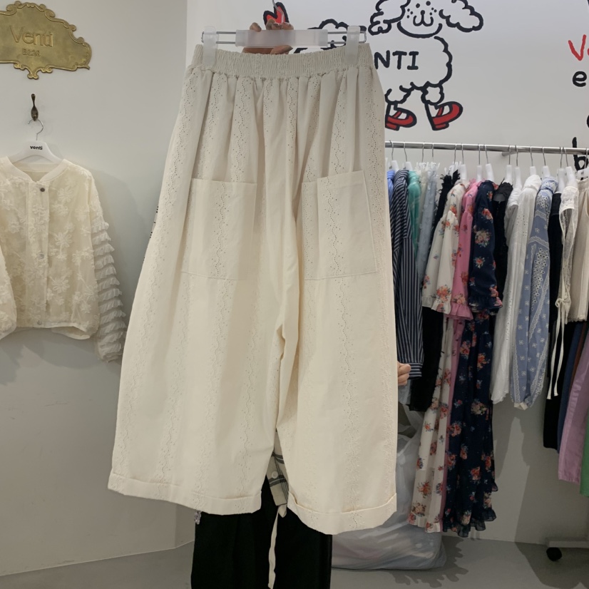 VENTI韓國東大門直郵女裝新品時尚職業推薦26春夏休閑褲蕾絲VENTI休閑褲