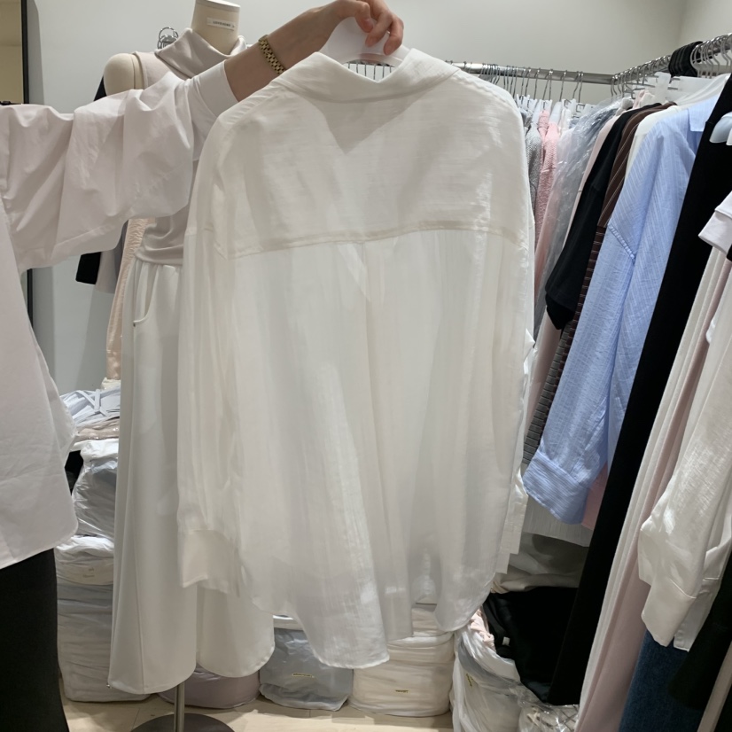 LOVE SOME韓國東大門代購女士新款職業襯衫蕾絲衫透明紐扣LOVE SOME襯衫/蕾絲衫