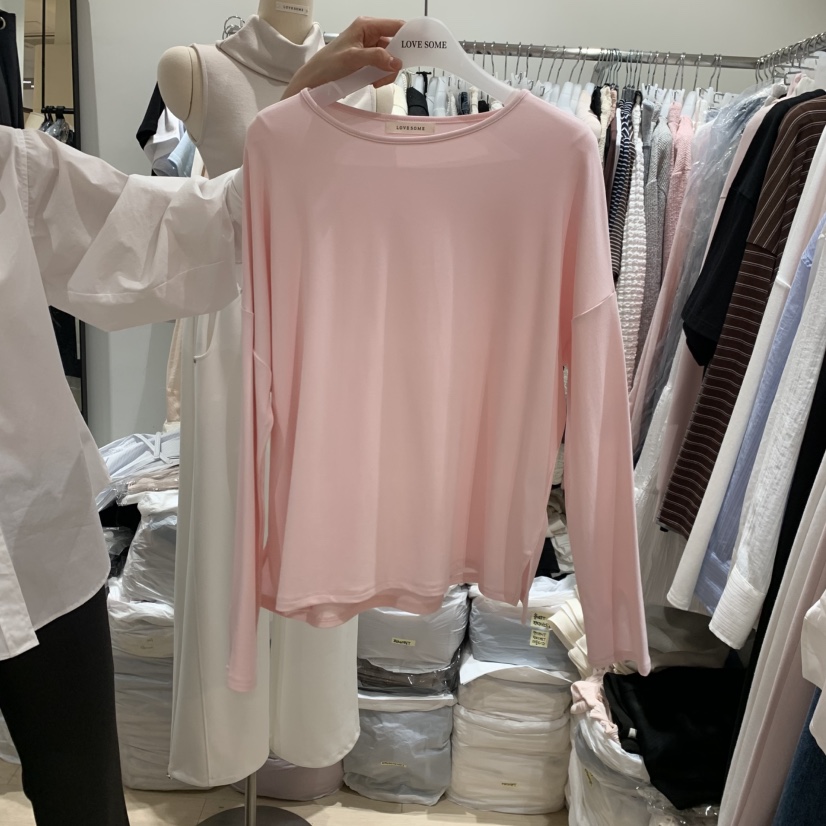 LOVE SOME韓國東大門直郵女士新品休閑時尚職業熱賣長袖T恤LOVE SOME長袖T恤圖色1