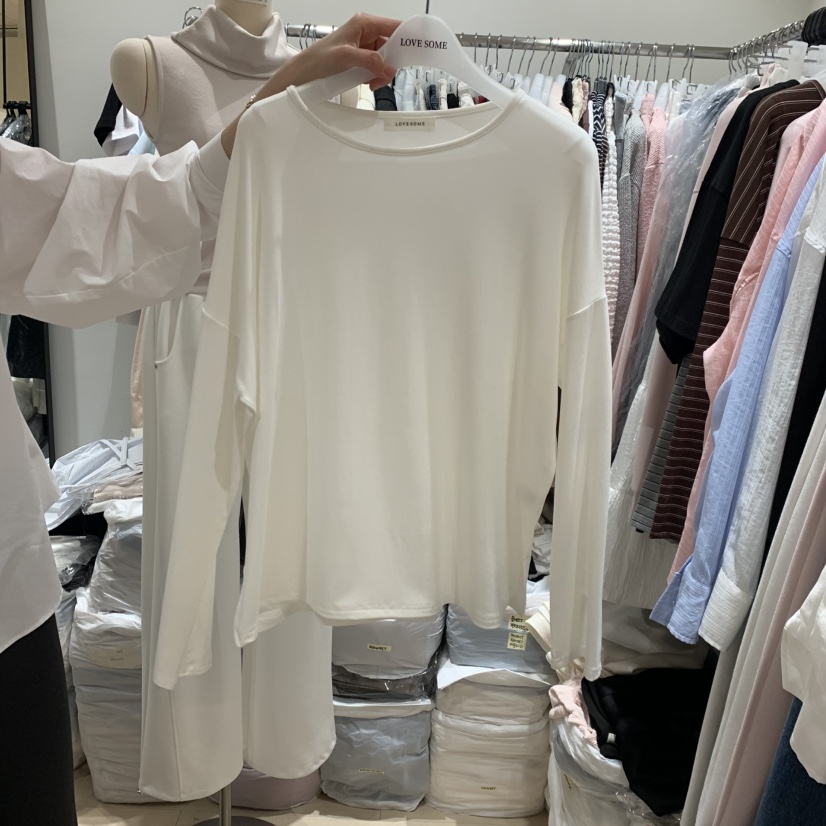 LOVE SOME韓國東大門直郵女士新品休閑時尚職業熱賣長袖T恤LOVE SOME長袖T恤圖色2
