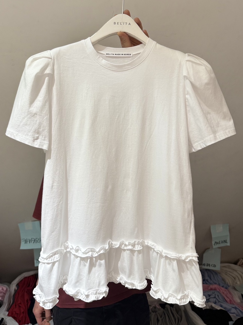 BELITA-L韓國直郵女士新款職業26春夏休閑熱賣T恤荷葉邊BELITA-LT恤圖色1