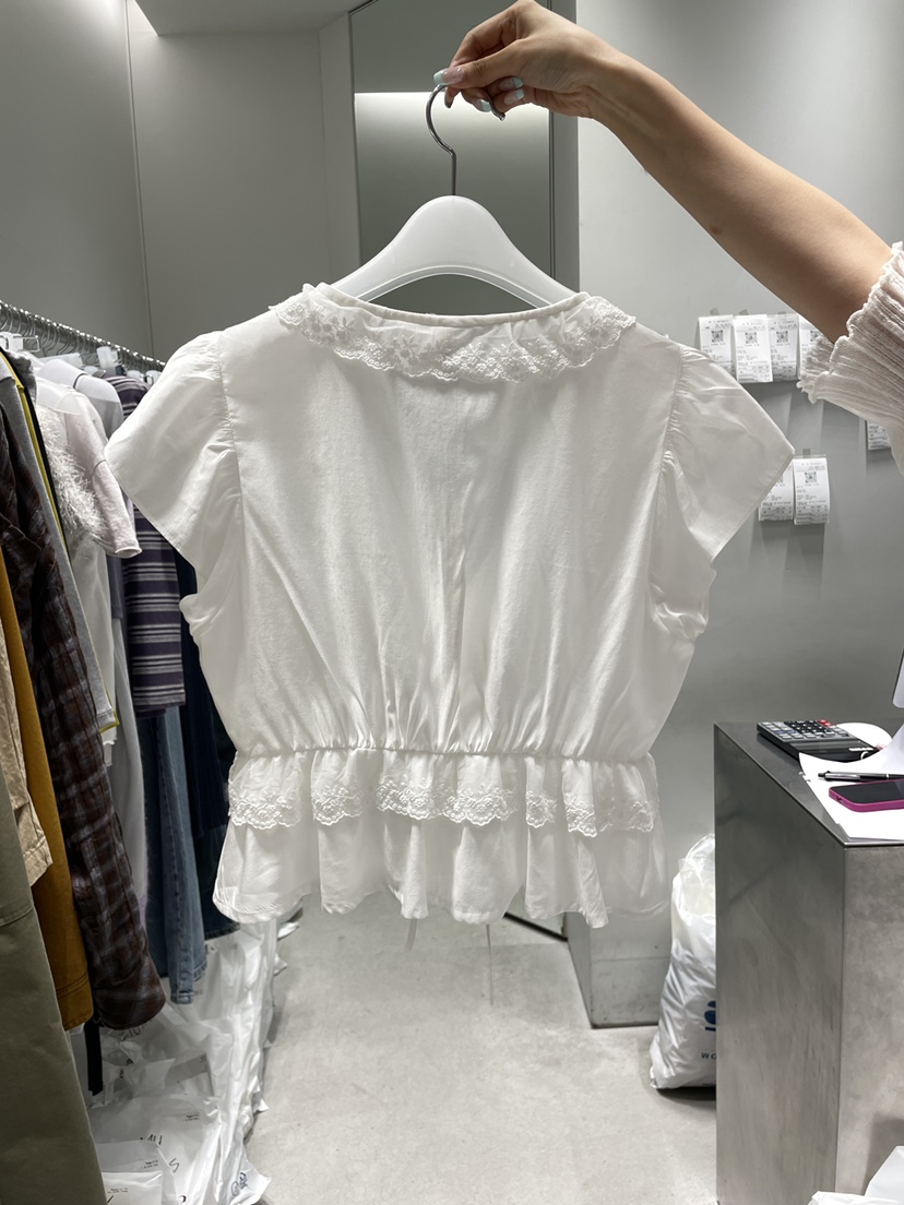 NUESE韓國直郵實拍女士新品時尚熱賣休閑26春夏襯衫蕾絲衫NUESE襯衫/蕾絲衫