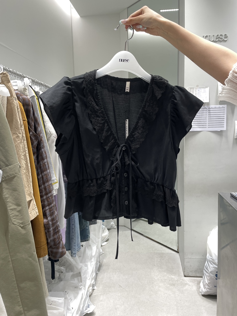 NUESE韓國直郵實拍女士新品時尚熱賣休閑26春夏襯衫蕾絲衫NUESE襯衫/蕾絲衫圖色2