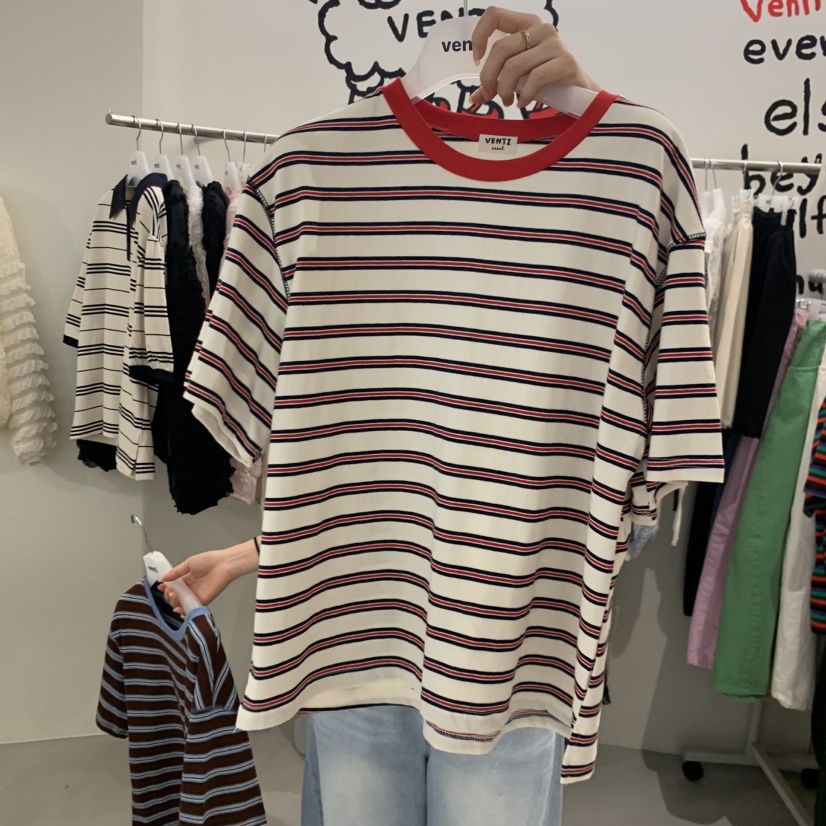VENTI韓國東大門代購女士新款休閑推薦熱賣時尚職業人氣T恤VENTIT恤圖色1