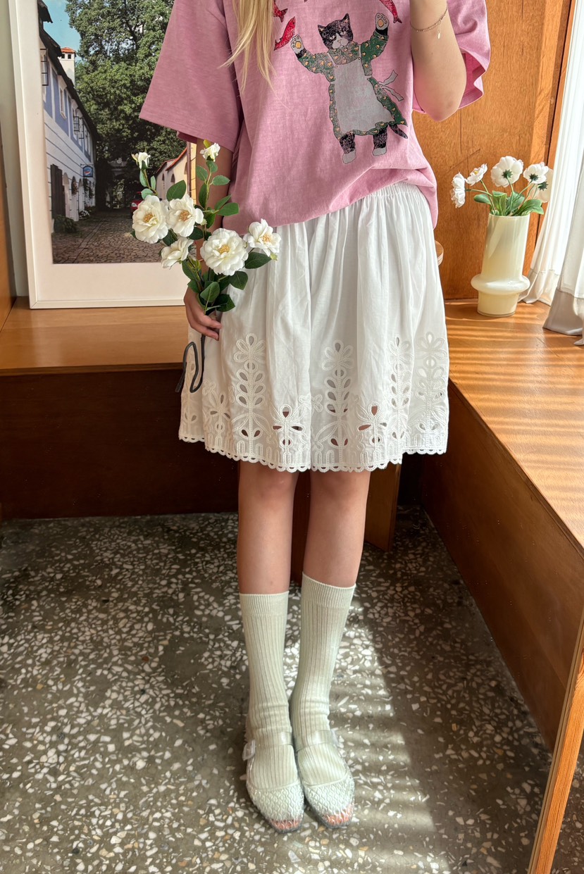 MINIQUEENS韓國東大門代購女士新款職業半身裙中短裙刺繡MINIQUEENS半身裙/中短裙