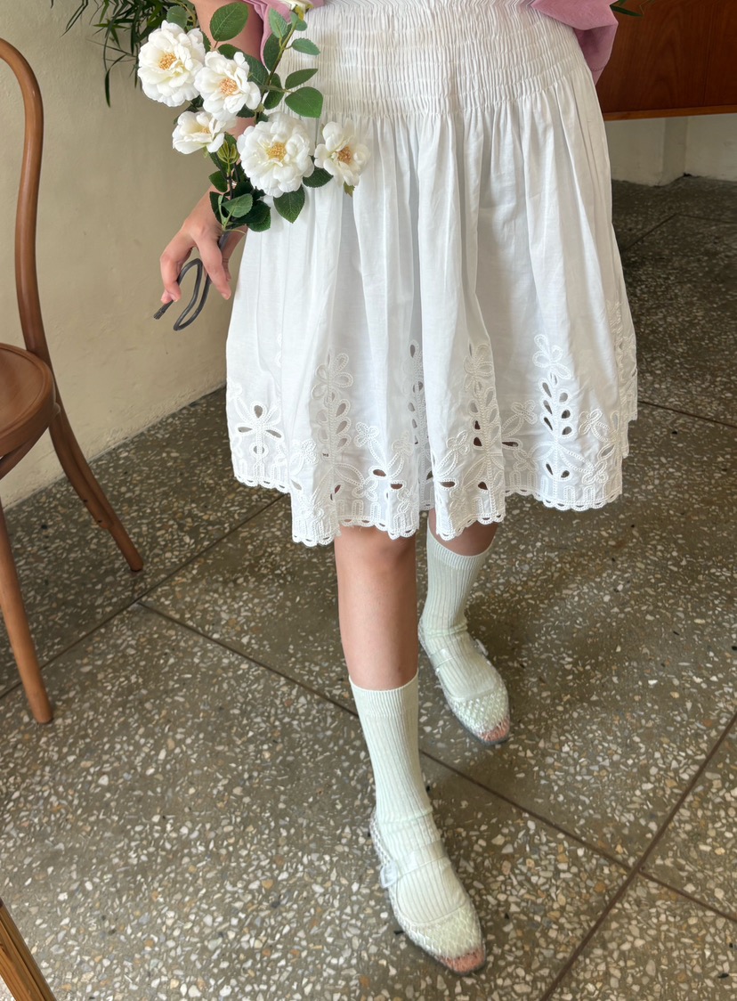 MINIQUEENS韓國東大門代購女士新款職業半身裙中短裙刺繡MINIQUEENS半身裙/中短裙