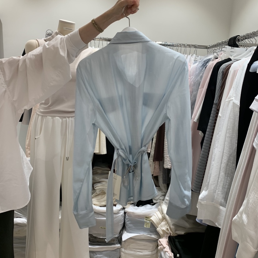 LOVE SOME韓國東大門代購女裝新品人氣襯衫蕾絲衫含腰帶LOVE SOME襯衫/蕾絲衫