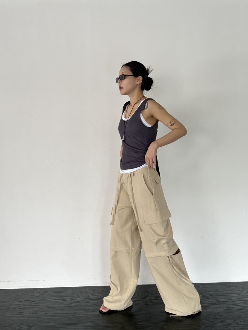 LIMLIMLIM韓國東大門直郵女士新款熱賣時尚人氣休閑褲可拆卸LIM LIM LIM休閑褲