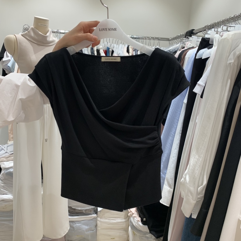 LOVE SOME韓國代購女裝新品時尚推薦職業26春夏T恤不對稱LOVE SOMET恤圖色3