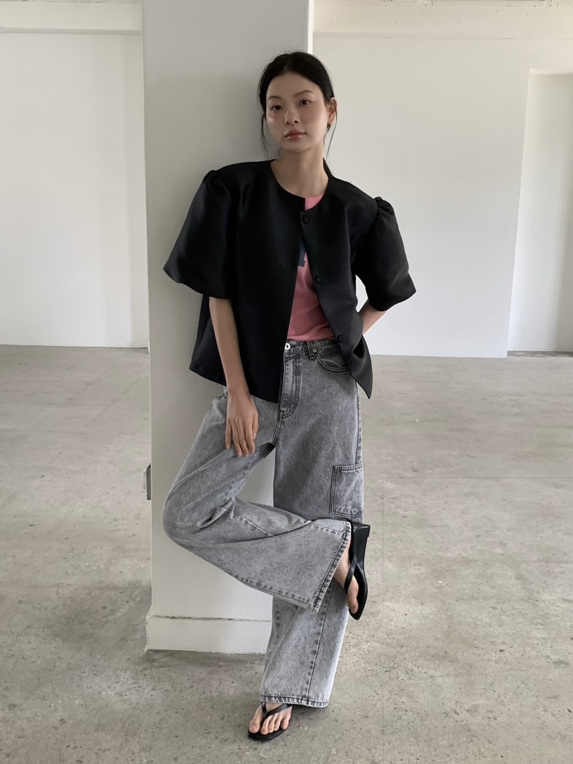 LOVE MY SANTA韓國東大門直郵女士新品休閑職業夾克泡泡袖Santa/LOVE MY SANTA夾克