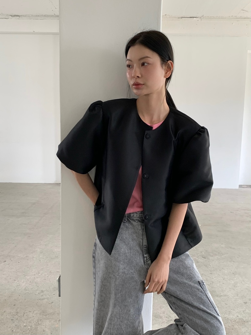 LOVE MY SANTA韓國東大門直郵女士新品休閑職業夾克泡泡袖Santa/LOVE MY SANTA夾克圖色2