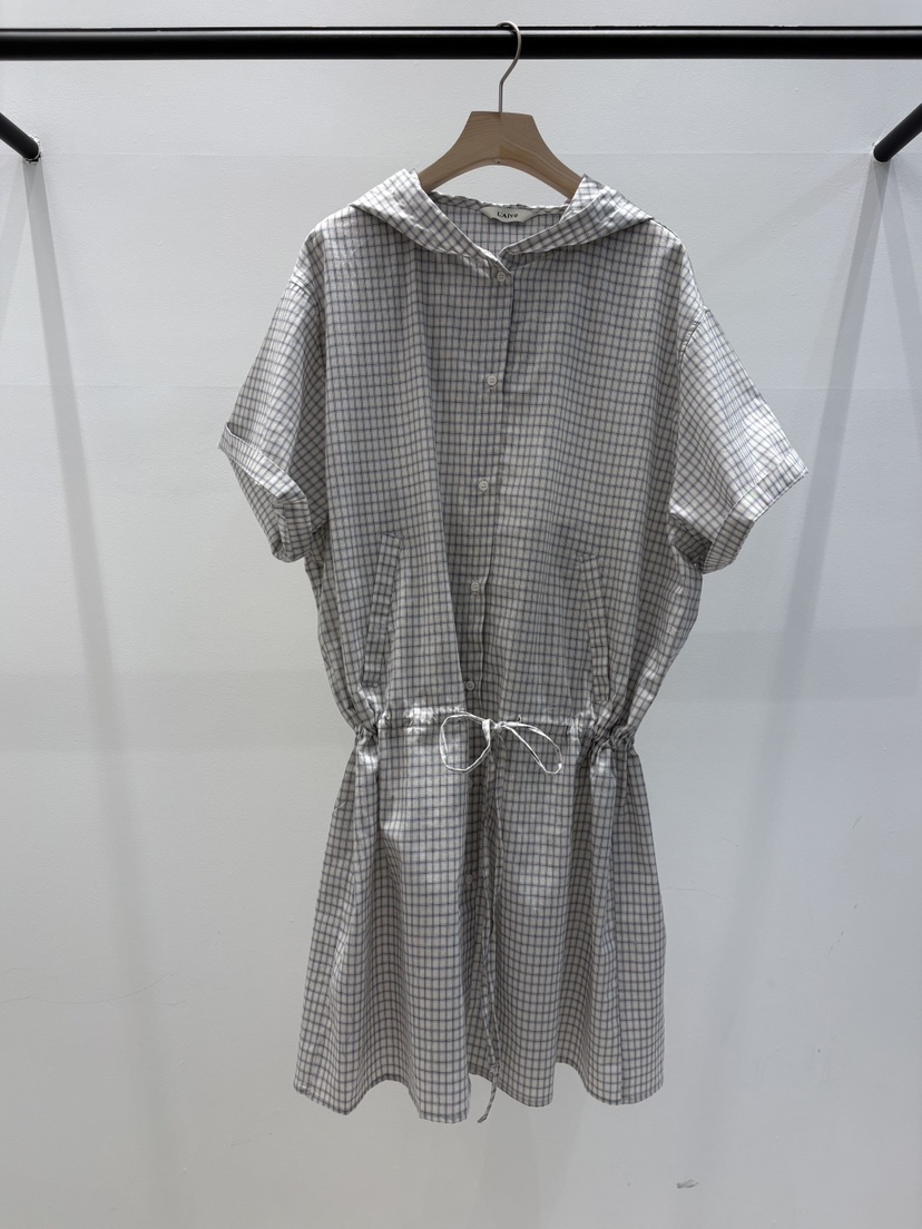 LAIVE韓國直郵女裝新款人氣時尚休閑職業連衣裙連帽衫格子LAIVE連衣裙圖色1
