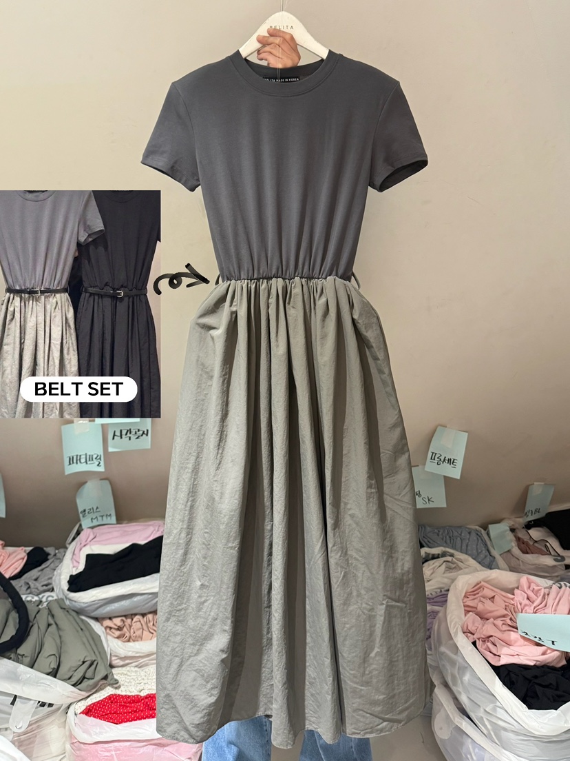BELITA-L韓國東大門代購女士新品26春夏人氣連衣裙含腰帶BELITA-L連衣裙圖色1