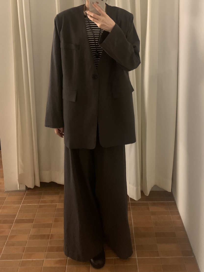 LOGON東大門實拍女士新款26春夏職業真品休閑褲不含腰帶亞麻LOGON休閑褲