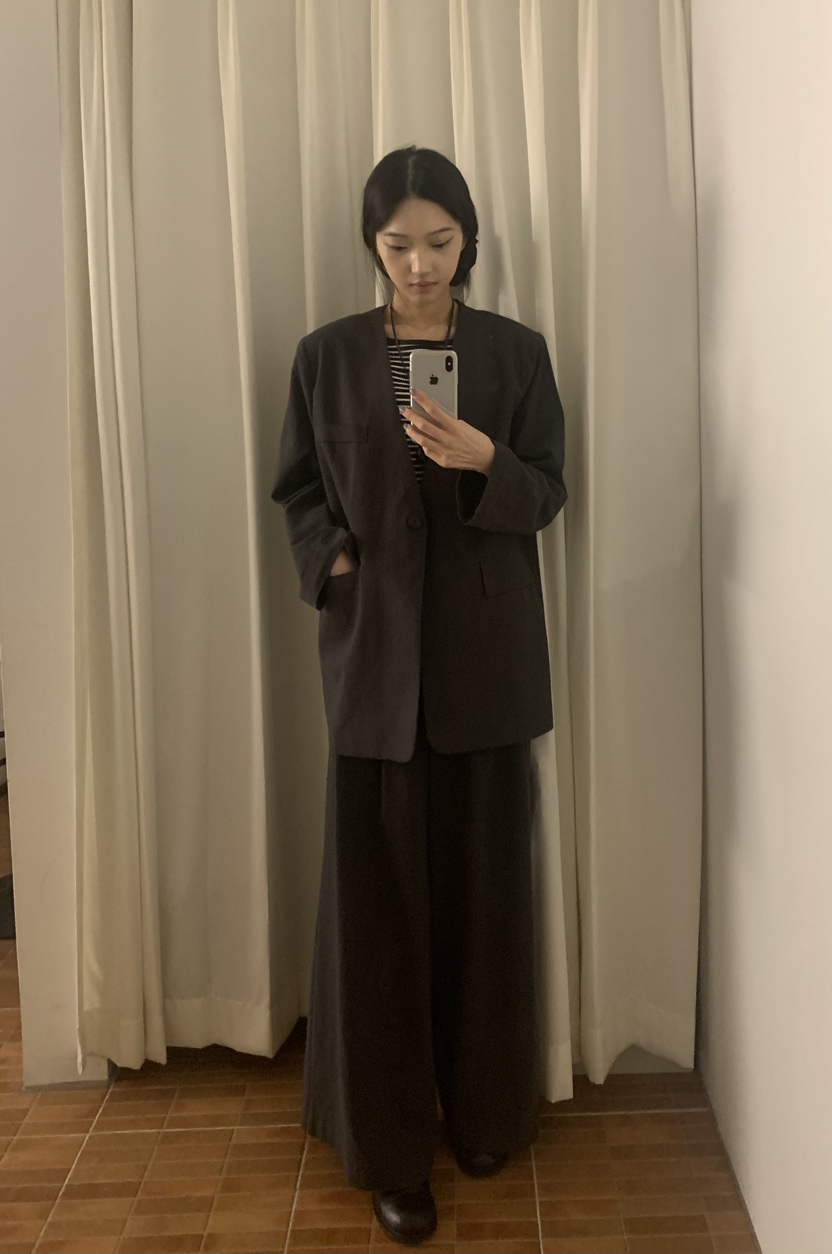 LOGON東大門實拍女士新款26春夏職業真品休閑褲不含腰帶亞麻LOGON休閑褲