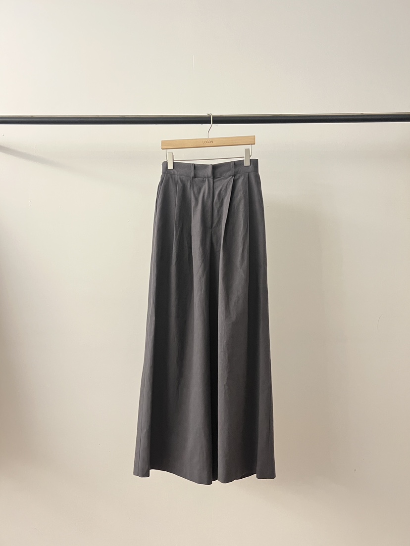 LOGON東大門實拍女士新款26春夏職業真品休閑褲不含腰帶亞麻LOGON休閑褲圖色2