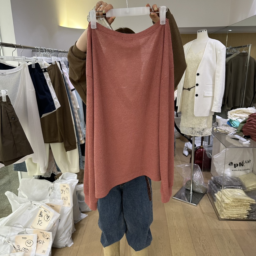 TED東大門直郵女裝新款時尚休閑熱賣推薦真品針織衫V領亞麻TED針織衫