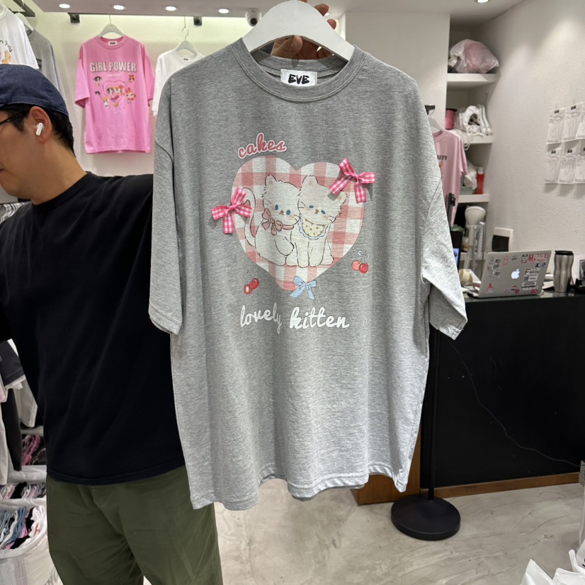 EVE東大門代購女裝新品人氣職業時尚26春夏熱賣休閑T恤格子EVET恤圖色3