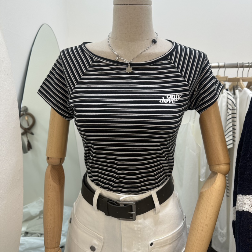 DELIGHT-L韓國代購女士新品時尚真品人氣休閑推薦T恤條紋DELIGHT-LT恤圖色2