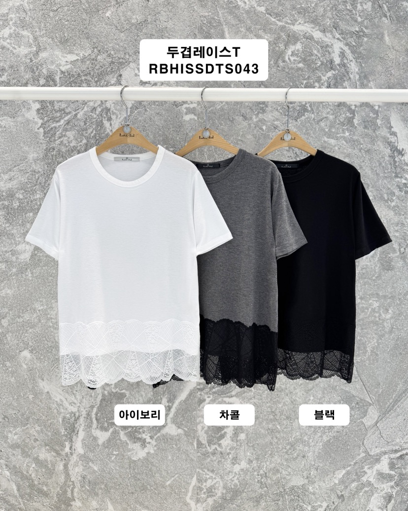 ROOKIE BUD韓國代購女裝新品真品職業推薦26春夏T恤蕾絲雙層ROOKIE BUD-PT恤