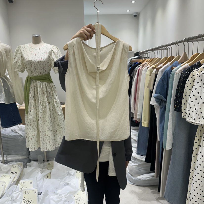 EN.U東大門代購女士新品時尚休閑人氣熱賣襯衫蕾絲衫含腰帶EN.U襯衫/蕾絲衫圖色2