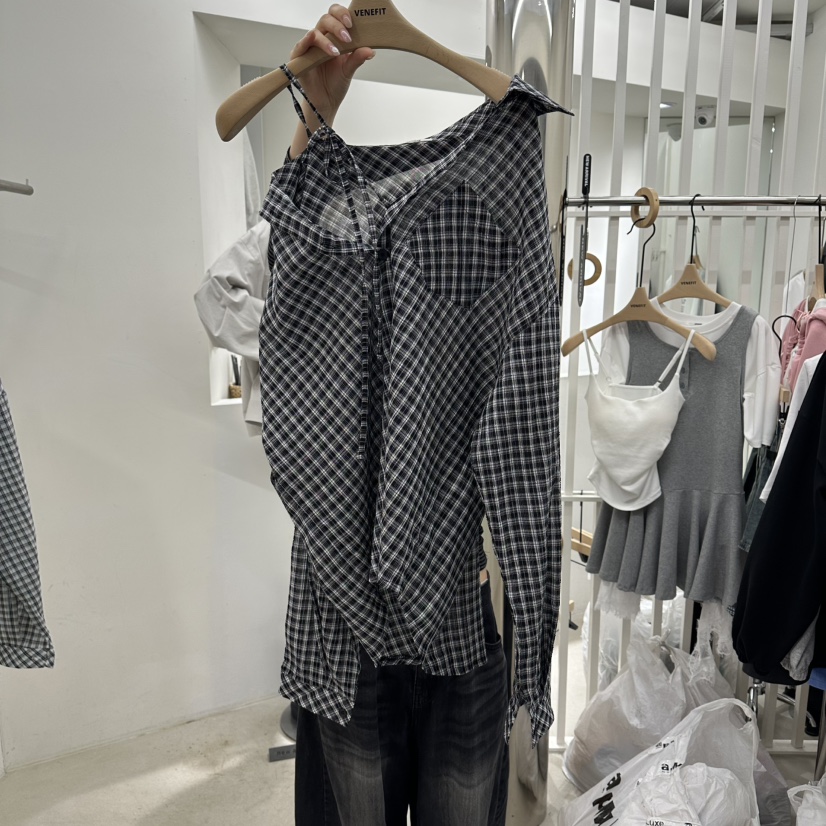 VENEFIT東大門實拍女士新品時尚真品休閑26春夏襯衫蕾絲衫VENEFIT/JENNIE襯衫/蕾絲衫