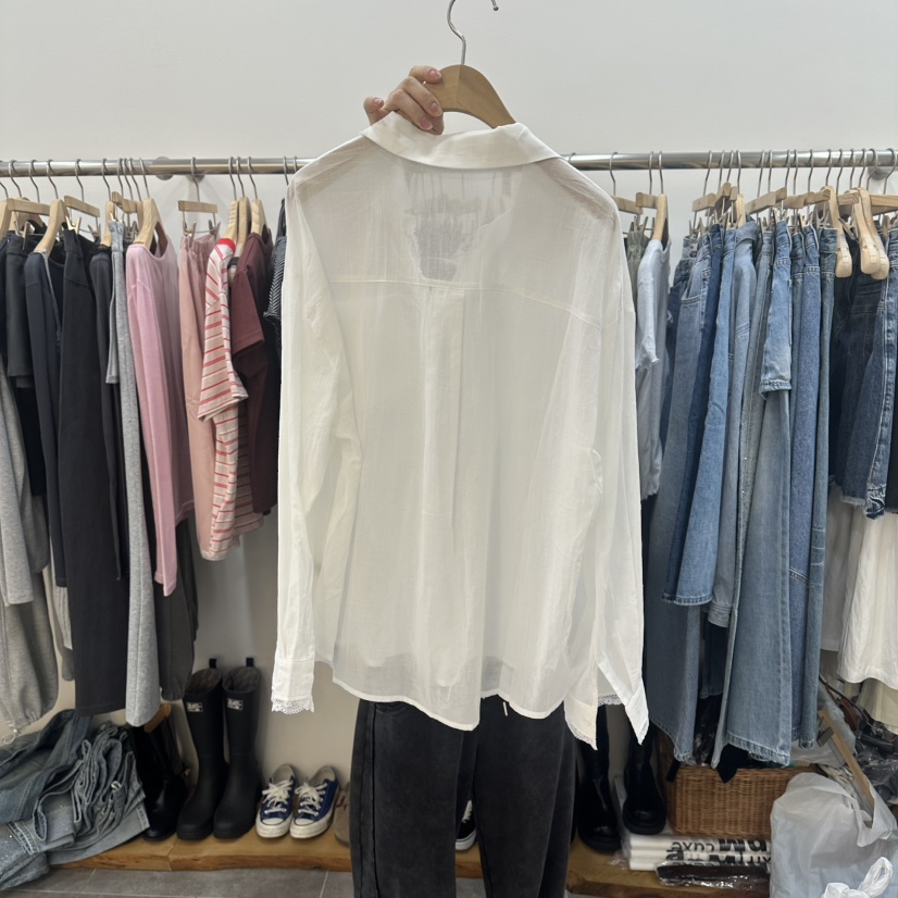 DELIGHT-L韓國代購女裝新品真品26春夏休閑時尚襯衫蕾絲衫DELIGHT-L襯衫/蕾絲衫