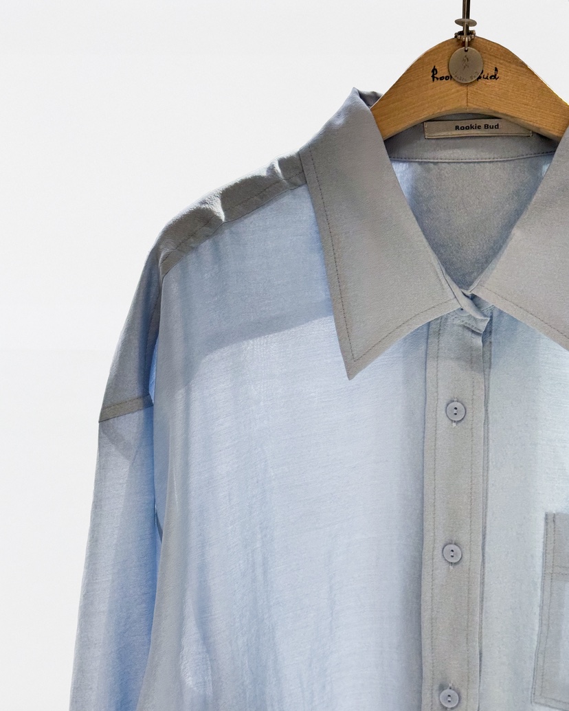 ROOKIE BUD韓國直郵女士新品26春夏真品職業襯衫蕾絲衫透明ROOKIE BUD-L襯衫/蕾絲衫