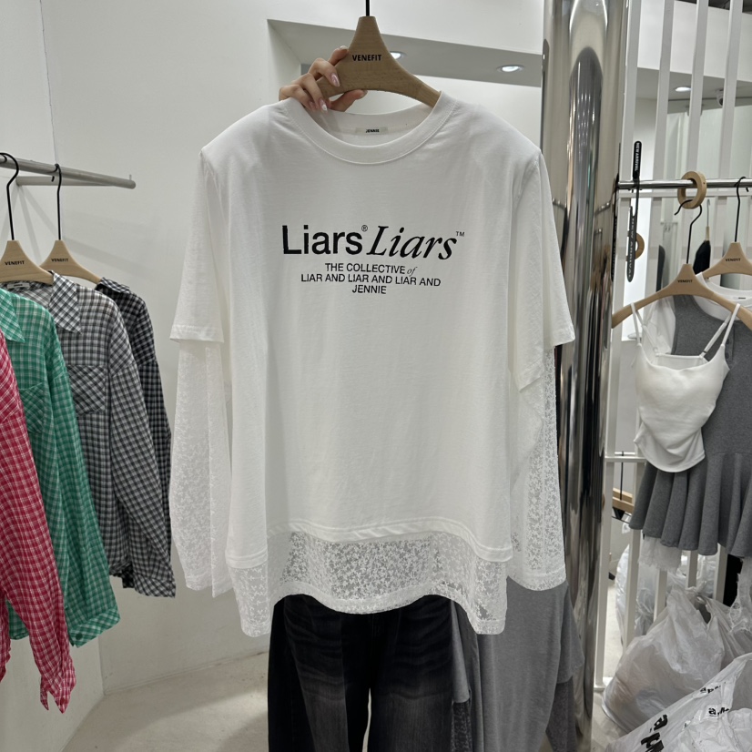 VENEFIT韓國代購女裝新款時尚休閑推薦人氣職業熱賣長袖T恤VENEFIT/JENNIE長袖T恤圖色1