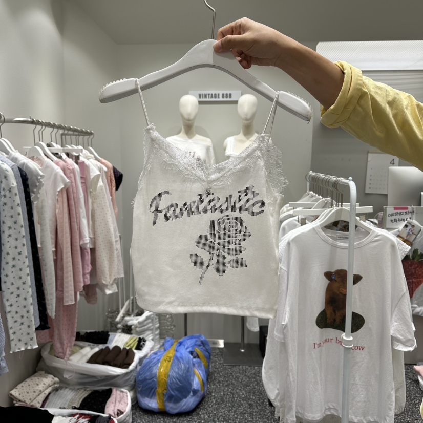 VINTAGE 888東大門代購女士新品26春夏人氣吊帶背心蕾絲VINTAGE888/TRIPLE EIGHT吊帶/背心圖色1