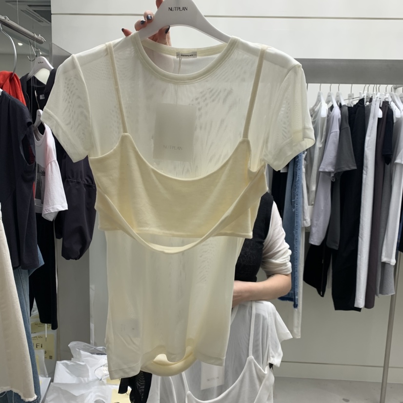 NUTPLAN東大門代購女裝新款休閑26春夏時尚推薦T恤假兩件NUTPLANT恤圖色3