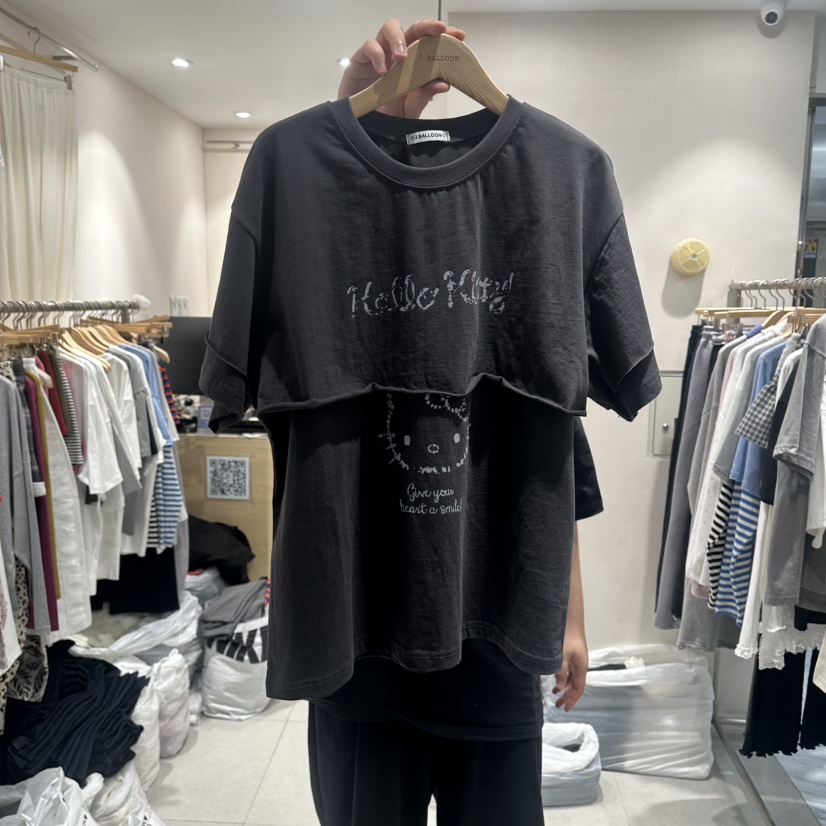 J.BALLOON韓國代購女士新款26春夏職業休閑人氣推薦熱賣T恤J.BALLOONT恤圖色2