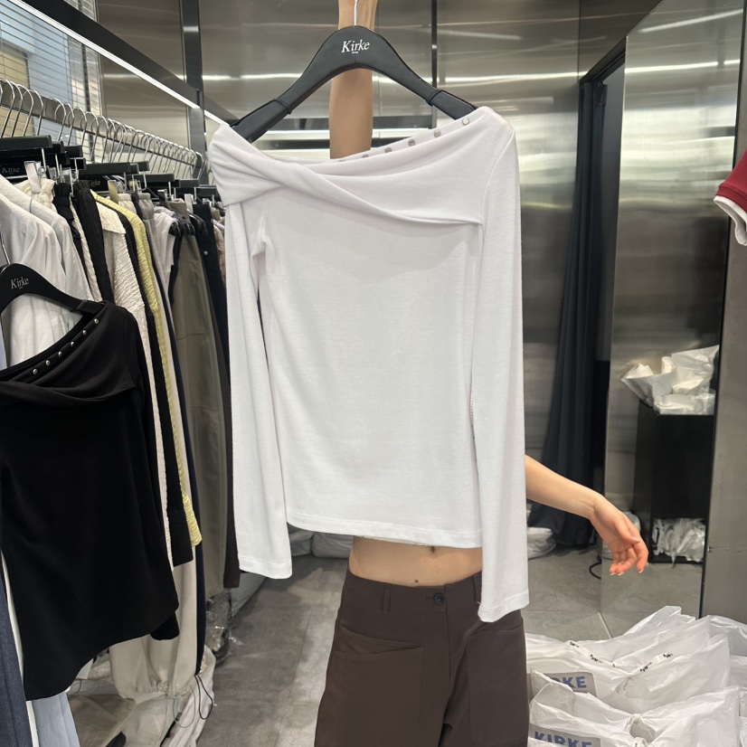 KIRKE東大門實拍女士新品真品26春夏職業熱賣長袖T恤船領KIRKE長袖T恤圖色1