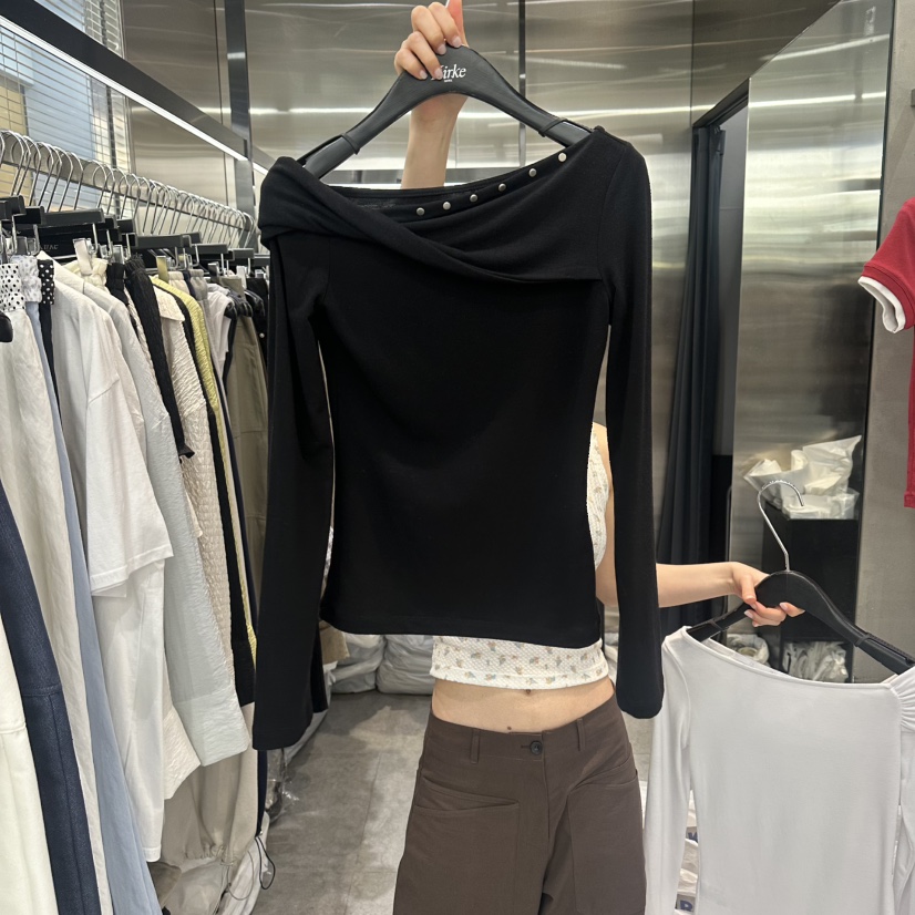 KIRKE東大門實拍女士新品真品26春夏職業熱賣長袖T恤船領KIRKE長袖T恤圖色2