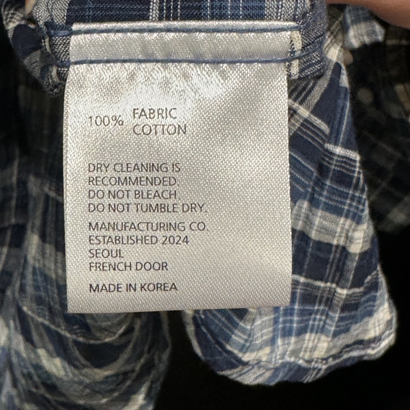 FRENCH DOOR韓國直郵女裝新品26春夏熱賣襯衫蕾絲衫格子FRENCH DOOR襯衫/蕾絲衫