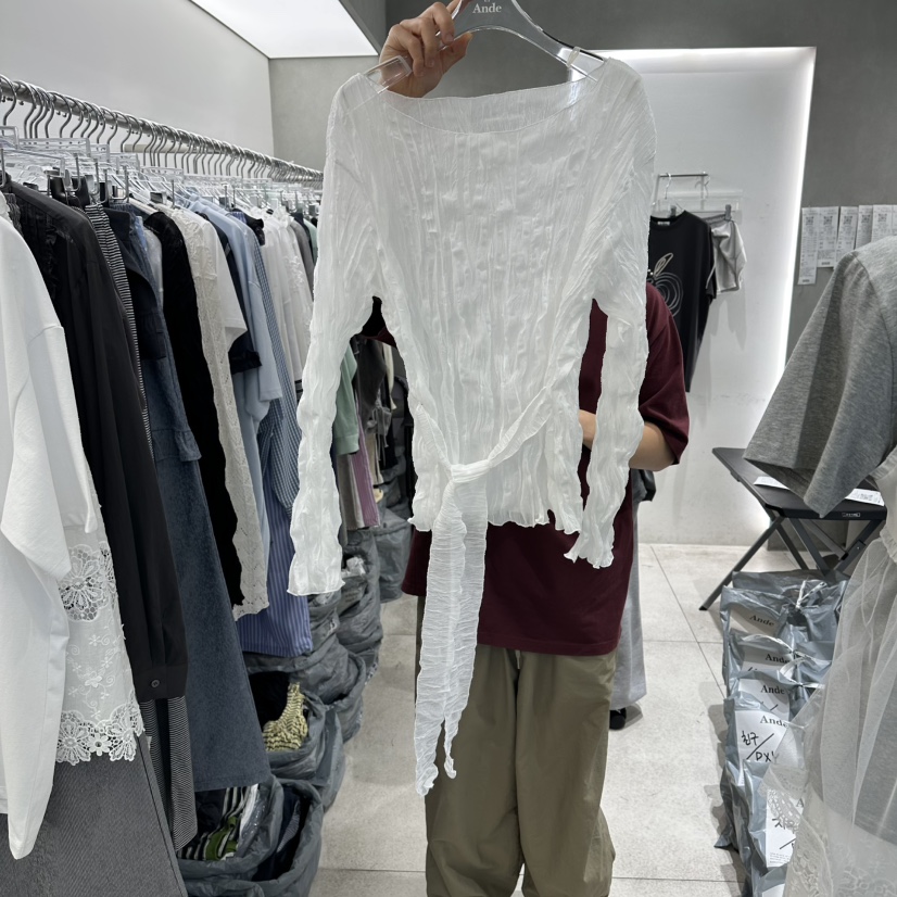 ANDE韓國代購女士新品職業休閑熱賣真品人氣時尚推薦長袖T恤Ande長袖T恤圖色1
