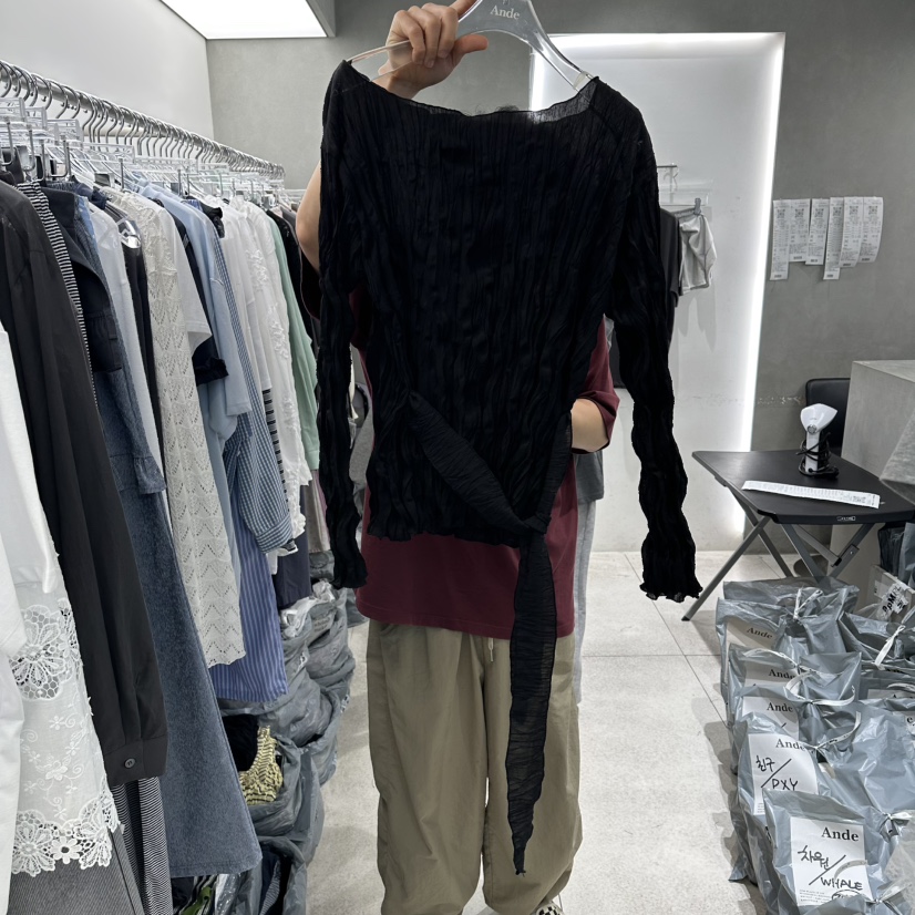 ANDE韓國代購女士新品職業休閑熱賣真品人氣時尚推薦長袖T恤Ande長袖T恤圖色2