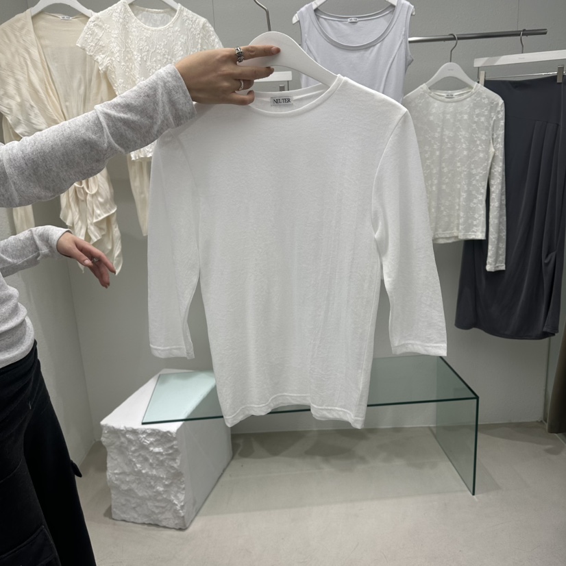 NEUTER韓國代購女士新品熱賣26春夏職業時尚人氣推薦T恤透明NEUTERT恤圖色1