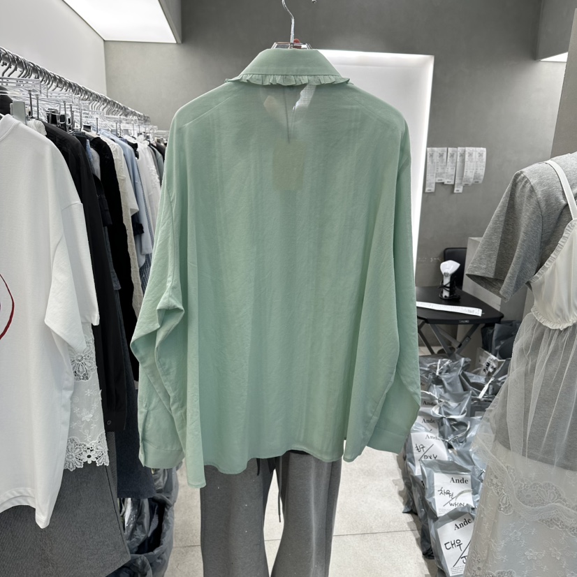 ANDE韓國東大門直郵女裝新款26春夏推薦職業休閑襯衫蕾絲衫Ande襯衫/蕾絲衫