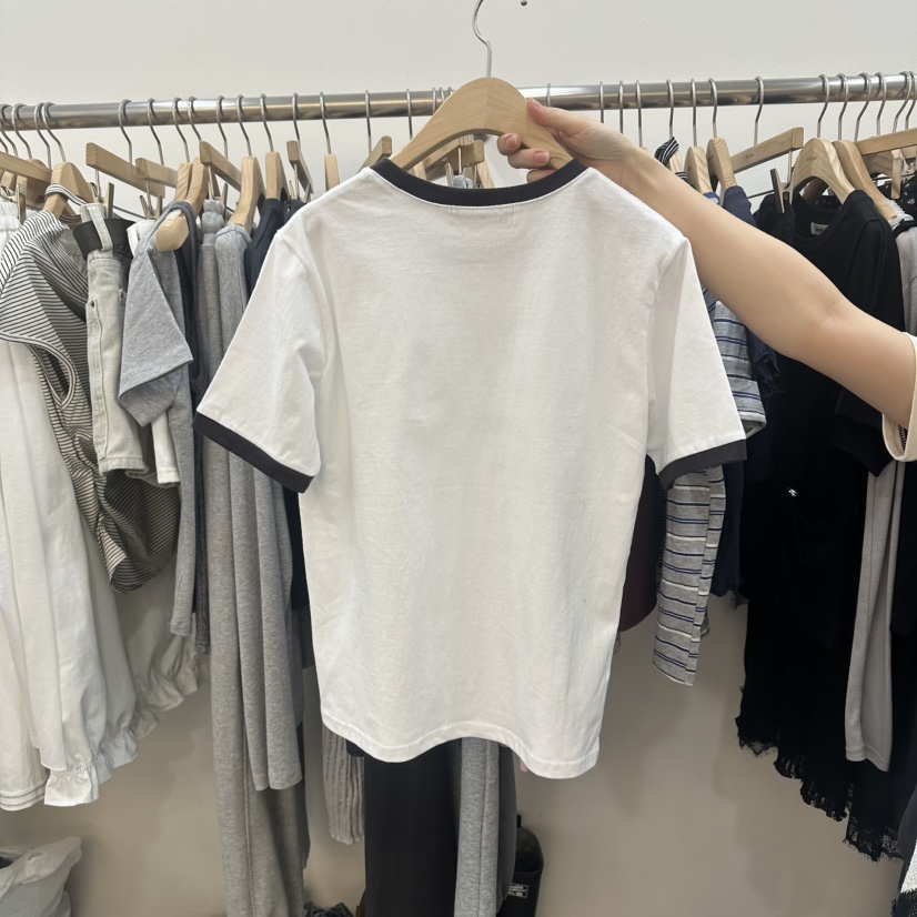 DELIGHT-L韓國東大門代購女裝新款26春夏推薦職業T恤撞色DELIGHT-LT恤