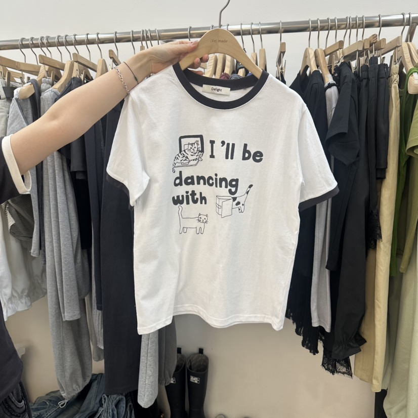 DELIGHT-L韓國東大門代購女裝新款26春夏推薦職業T恤撞色DELIGHT-LT恤圖色1