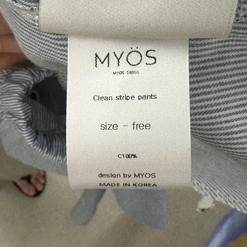 MYOS韓國直郵女士新款時尚熱賣推薦真品人氣職業休閑褲條紋MYOS休閑褲