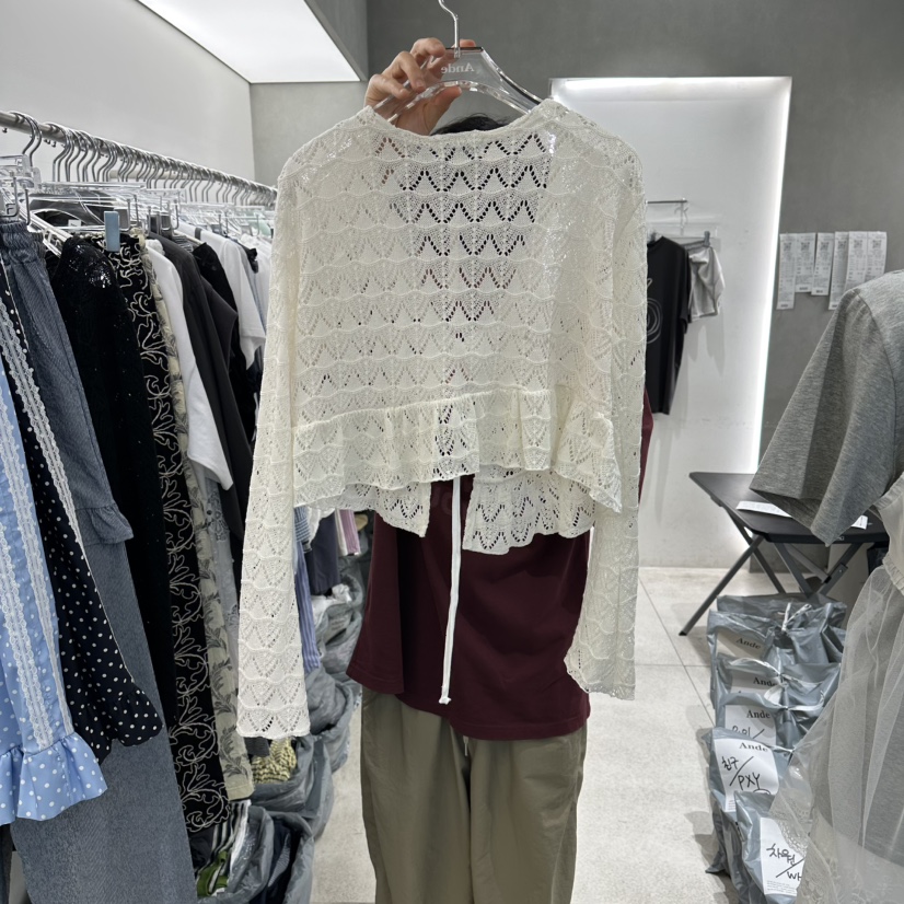 ANDE韓國代購女士新款推薦26春夏休閑熱賣襯衫蕾絲衫流蘇Ande襯衫/蕾絲衫